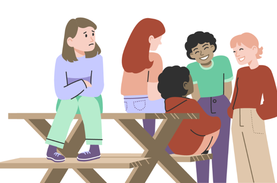 en gruppe mennesker som sitter på en benk